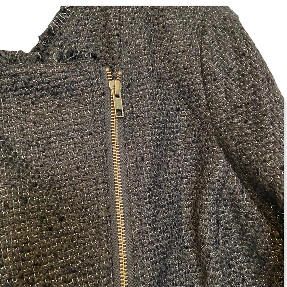 LOFT Tweed Asymmetrical Jacket with Gold Accents - Picture 7 of 14